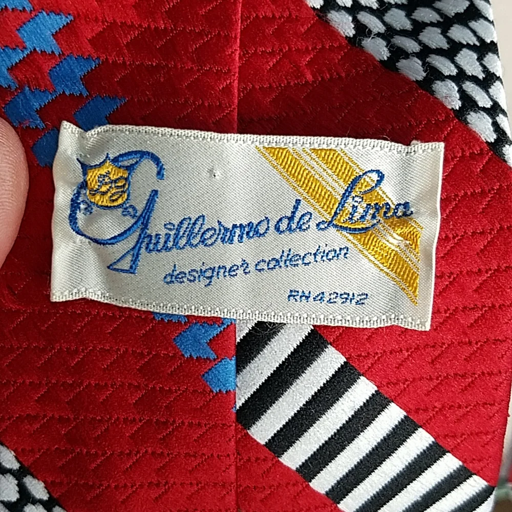 Vintage Guillermo de Lima Multi Colored Necktie Hair Accessory